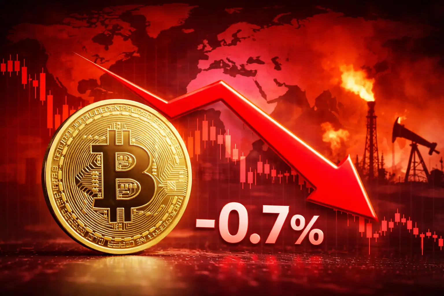 Bitcoin lao dốc đầu tuần: Căng thẳng Mỹ - Iran kích hoạt làn sóng bán tháo tài sản rủi ro