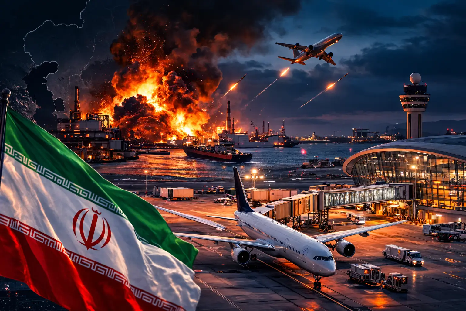 Iran Attacks Infrastructure and Major International Airport as Middle East Conflict Disrupts Global Economy