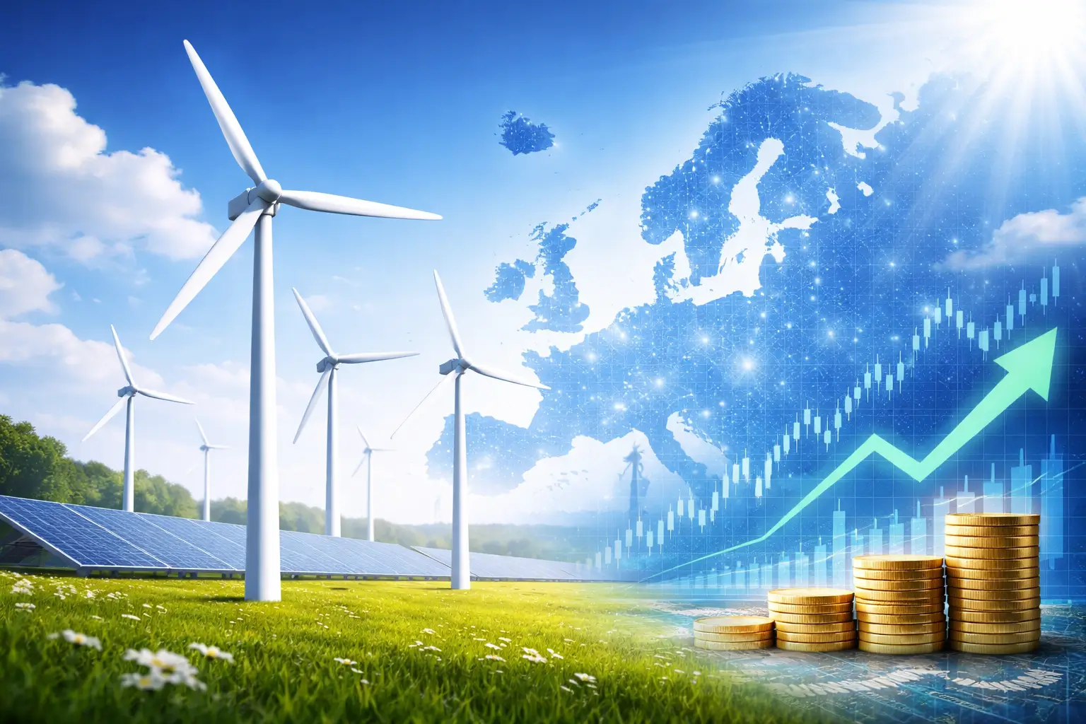 Giá điện châu Âu giảm mạnh khi nguồn cung điện gió bùng nổ